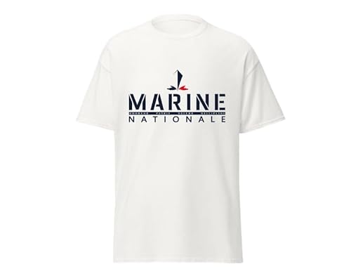 T-Shirt für Erwachsene, Marine-Stil, Militär- und Seegeist, für Liebhaber des Meeres und der Verteidigung, weiß, L von SISIDSI DSGN