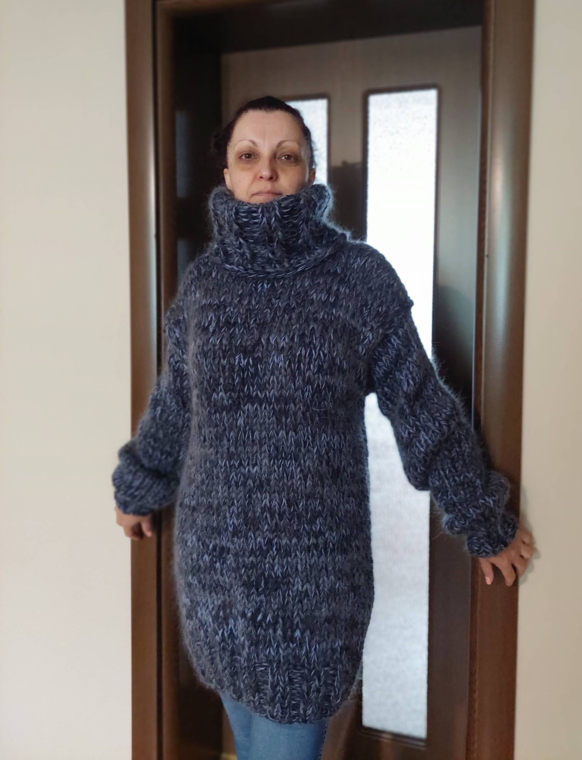 12 Stränge Mohair Und Wolle Pullover Männer Dicke Klobige Rollkragenpullover Melange von SISKAhandknit7