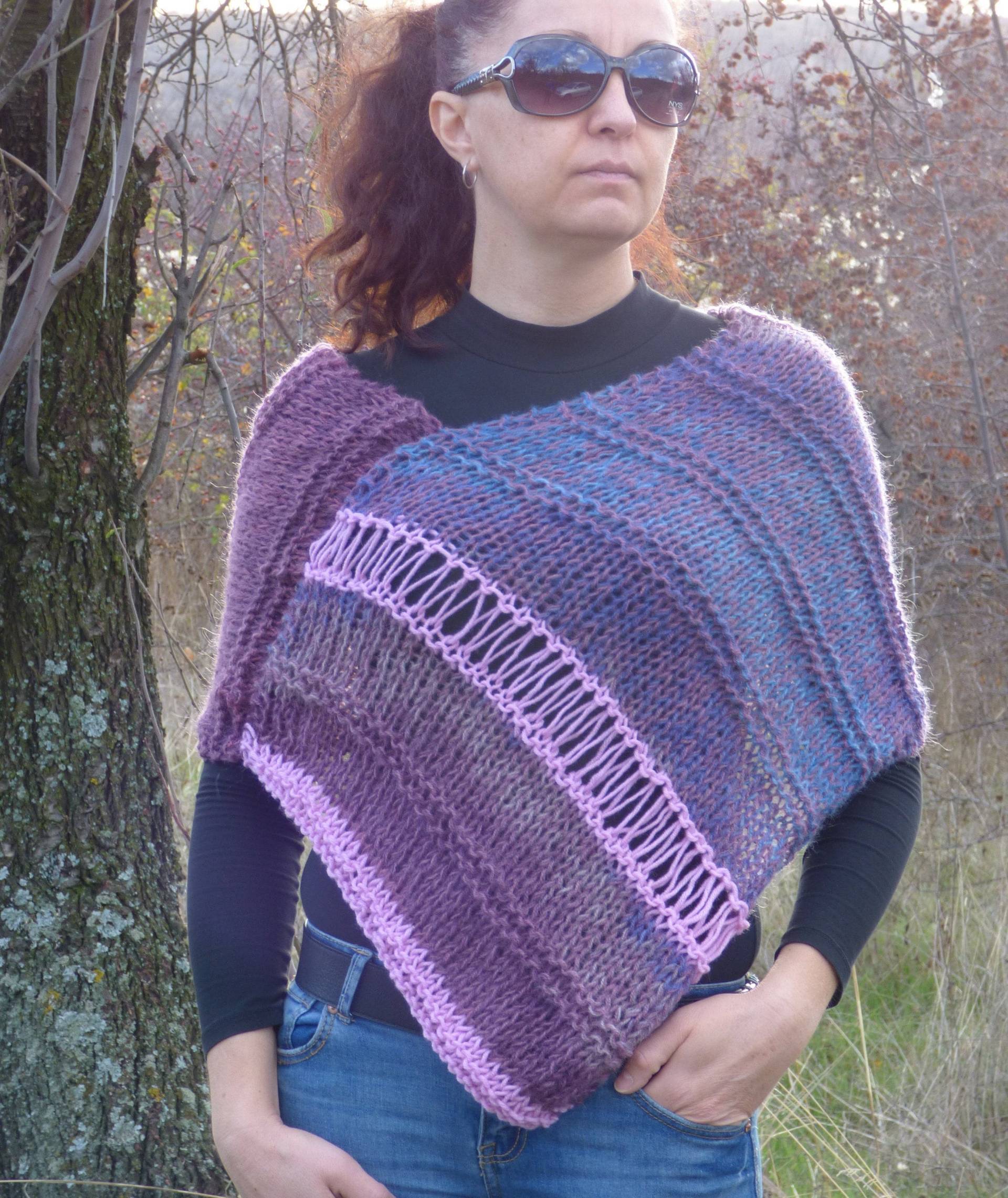 Handgestrickt Mohair/Wollponcho, Handgemachter Schal, Weich Und Warm von SISKAhandknit7