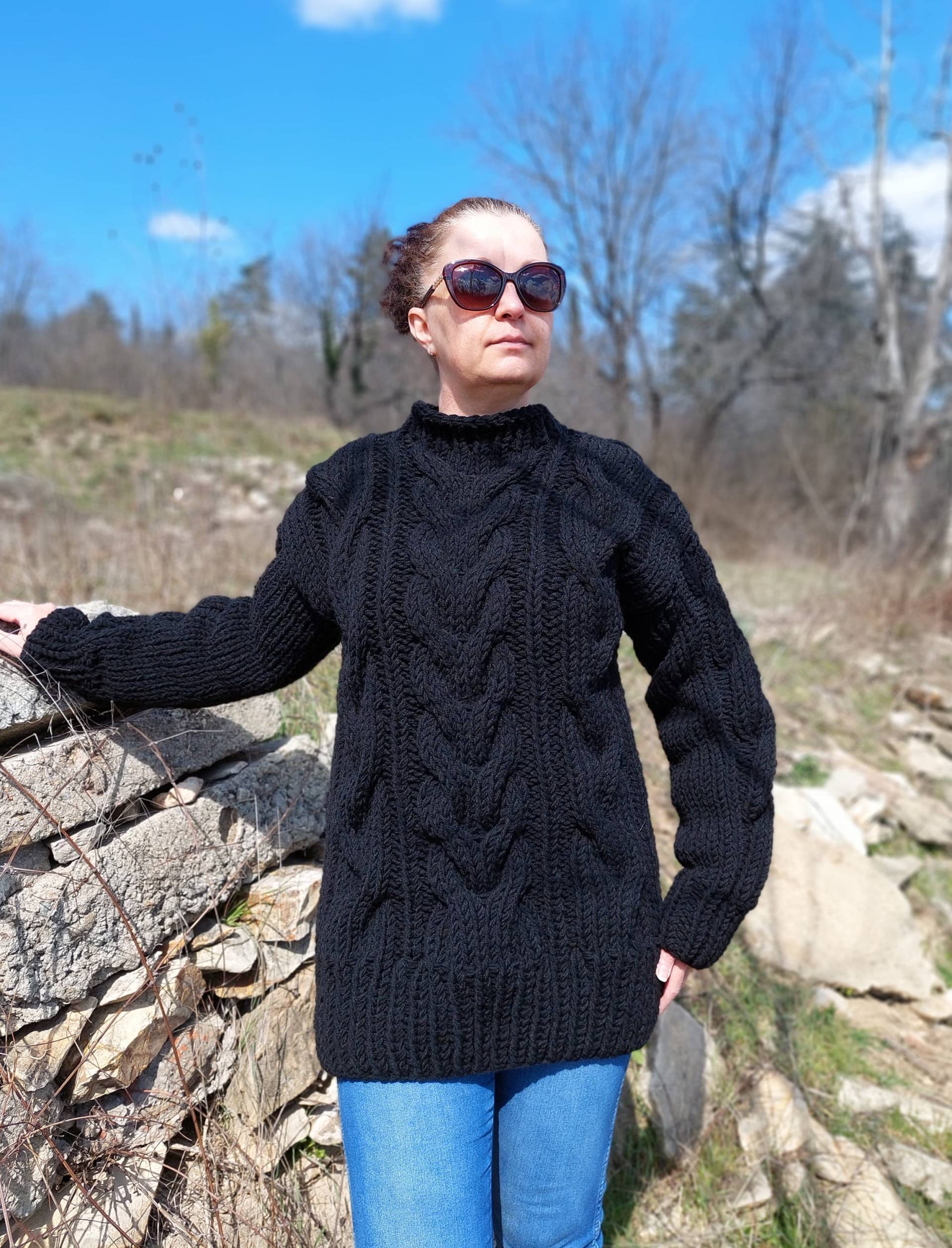 Wolle Pullover Männer Handgefertigt Mit 3 Fäden Dicker Grobstrick Zopfmuster Wolle Pullover Männer Handgefertigt Mit 3 Fäden Dicker Grobstrick Zopfmuster von SISKAhandknit7