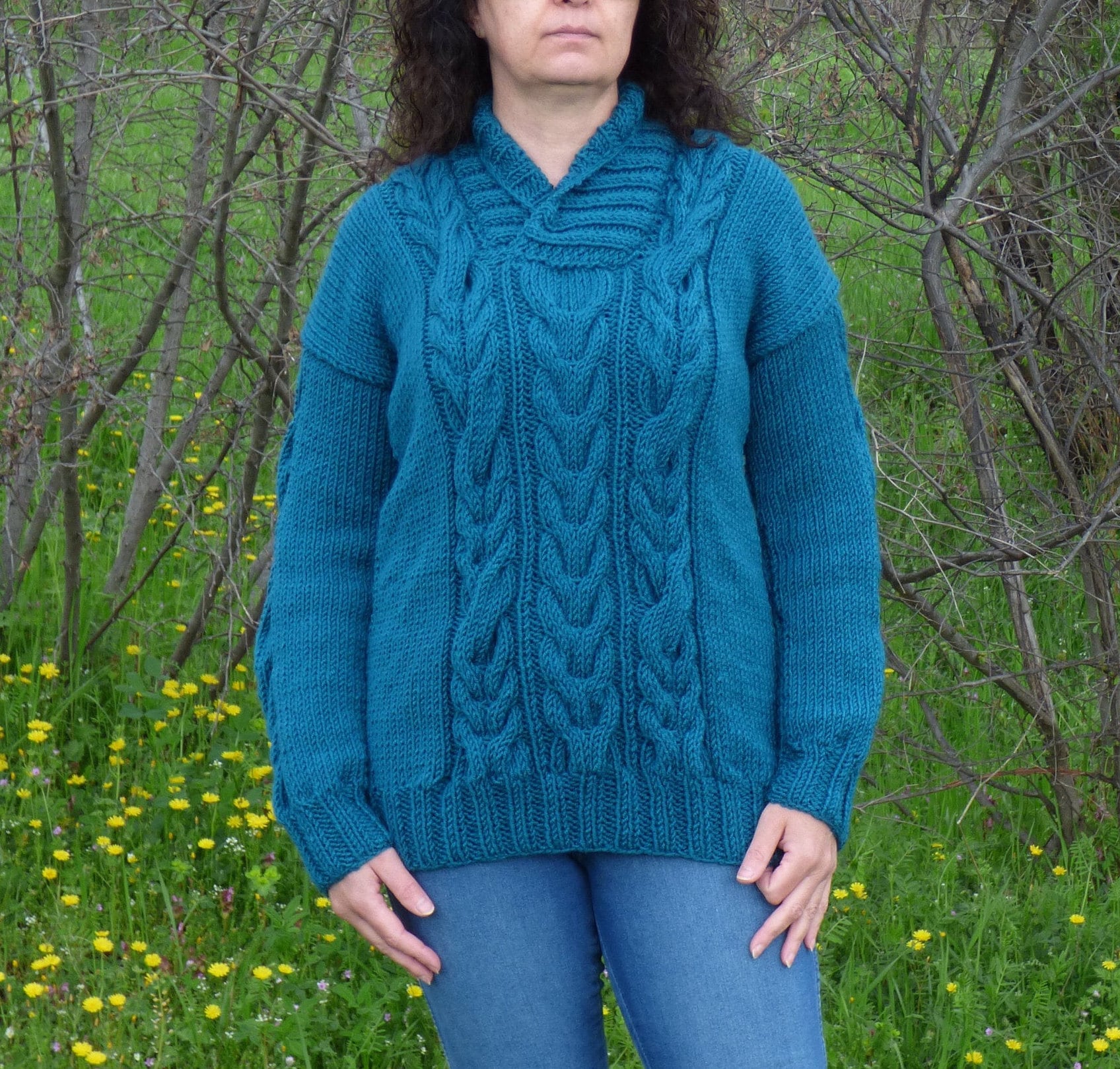 Wollpullover Herren, Dicker Und Pullover Zopfmuster von SISKAhandknit7