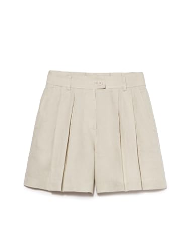 Sisley Damen Bermuda 4aghl9013 Linen Shorts, Rectangular Waist with Double Crease Motif On Front and Elastic at Back Closure Visible Button, Men's Style Pockets, Single Welt, Beige, 38 EU Sisley Damen Bermuda 4aghl9013 Linen Shorts, Rectangular Waist with Double Crease Motif On Front and Elastic at Back Closure Visible Button, Men's Style Pockets, Single Welt, Beige, 38 EU von SISLEY