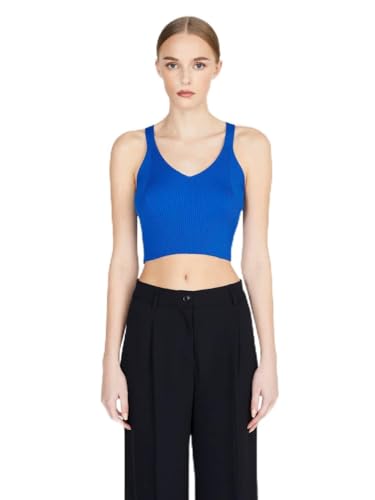 Sisley Damen Tank-top 11apmh003 Sweater, Bright Blue 36u, XL EU von SISLEY