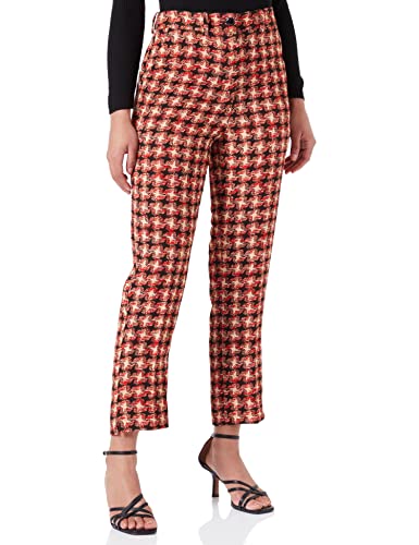 Sisley Damen Trousers 4x1xlf02e Pants, Houndstooth Pink 73m, 36 EU von SISLEY