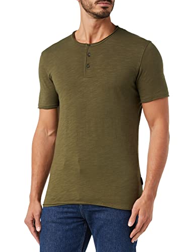 Sisley Men's 3YR7S1009 T-Shirt, Military Green 35A, XL von SISLEY