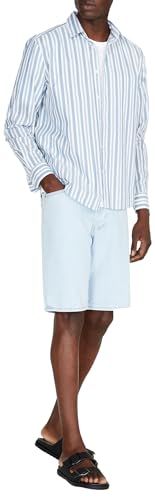 Sisley Mens Bermuda 4P7YS900P Shorts, Light Blue Denim 901, 35 von SISLEY