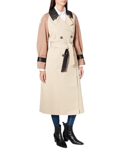 Sisley Womens Coat 2LE55K436 Trenchcoat, Cement 901 with Contrast Color Details, 32 von SISLEY