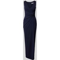 SISTAGLAM Abendkleid mit V-Ausschnitt Modell 'Chrome' in Dunkelblau, Größe 38 von SISTAGLAM
