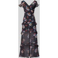 SISTAGLAM Abendkleid mit floralem Print in Black, Größe 38 von SISTAGLAM