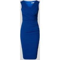 SISTAGLAM Knielanges Cocktailkleid mit Raffungen Modell 'Dania' in Royal, Größe 40 von SISTAGLAM