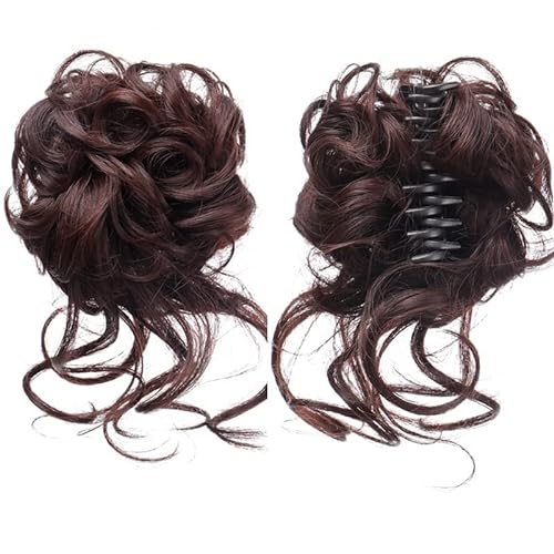 Haarteil Synthetischer Chignon Messy Curly Claw Haarknoten Scrunchy Fake False Hair Band Tail for Frauen Haarteile Blonde Haarteil Haargummi (Color : SW207-06) von SISWIM
