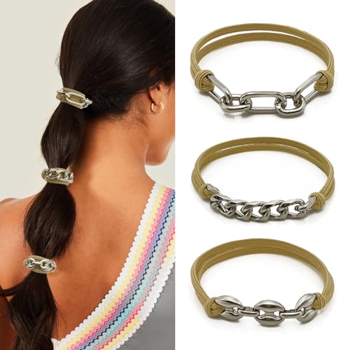 SISYOUP - Elastisches Pferdeschwanz-Armband mit Silberschmuck für Mädchen und Damen (Kaqi mit Silber) von SISYOUP