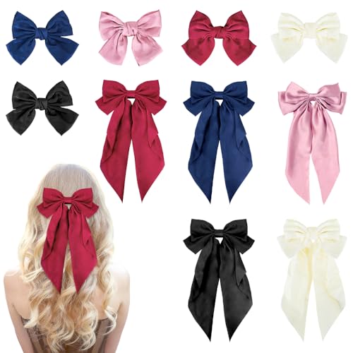 SITAKEGS Satin Haarschleifen, 10PCS Schleife Haarspangen Große Bowknot Haarnadel Schwanz Haarschleifen mit seidigen Satinband, Blau Rosa Marineblau Schleifen Haare Hair Bows Clip für Frauen Mädchen SITAKEGS Satin Haarschleifen, 10PCS Schleife Haarspangen Große Bowknot Haarnadel Schwanz Haarschleifen mit seidigen Satinband, Blau Rosa Marineblau Schleifen Haare Hair Bows Clip für Frauen Mädchen von SITAKEGS