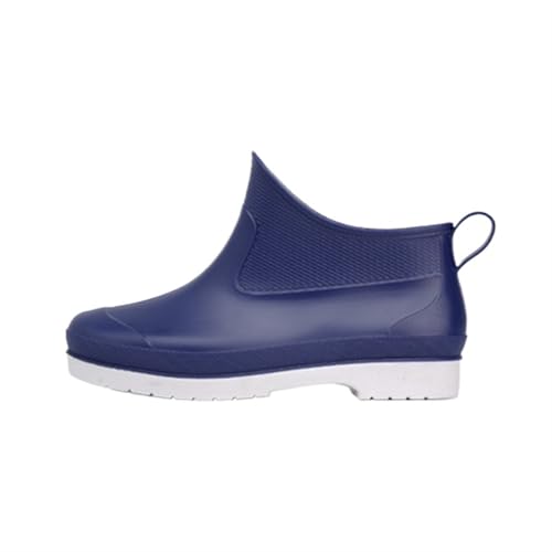 Gummi Regen Stiefel Knöchel Wasserdichte Booties Männer Arbeit Schuhe Gummistiefel Herren(Blue,40) von SITBXO