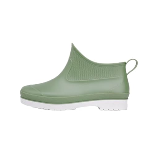 Gummi Regen Stiefel Knöchel Wasserdichte Booties Männer Arbeit Schuhe Gummistiefel Herren(Green,40) von SITBXO