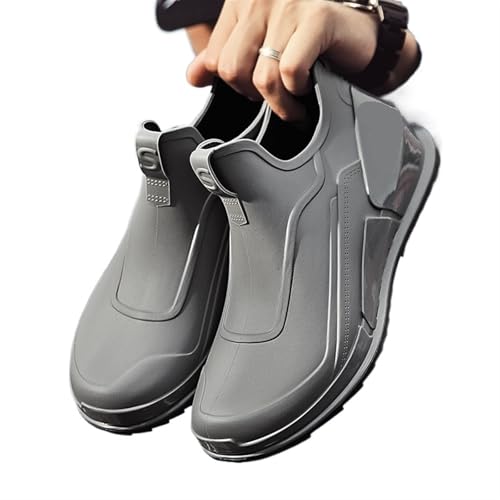 Regenschuhe, Herren-Regenstiefel, wasserdichte Schuhe, Küchengummischuhe, Überschuhe, Autowaschschuhe Gummistiefel Herren(GRAY,43) von SITBXO