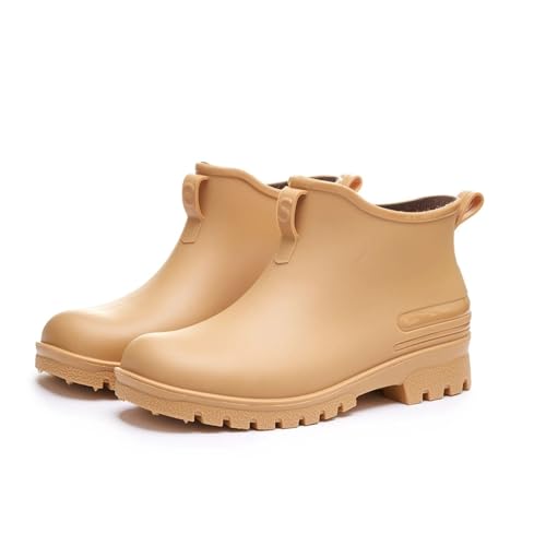 Regenschuhe Herren wasserdichte Schuhe Outdoor verschleißfeste Kunststoffschuhe Baumwolle warme kurze Regenstiefel Gummistiefel Herren(Color1,44) von SITBXO