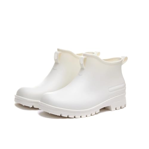 Regenschuhe Herren wasserdichte Schuhe Outdoor verschleißfeste Kunststoffschuhe Baumwolle warme kurze Regenstiefel Gummistiefel Herren(Color5,42) von SITBXO