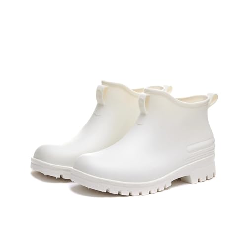 Regenschuhe Herren wasserdichte Schuhe Outdoor verschleißfeste Kunststoffschuhe Baumwolle warme kurze Regenstiefel Gummistiefel Herren(Color5,43) von SITBXO