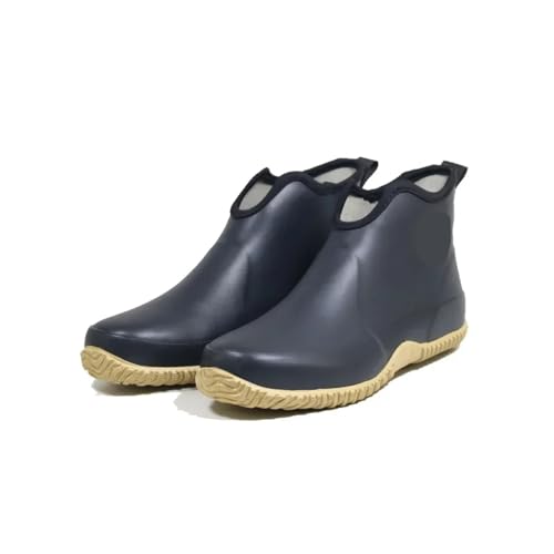 SITBXO Gummischuhe for Herren, lässige Regenstiefel, wasserdichte Arbeitsstiefeletten for, Plateau-Regenstiefel Gummistiefel Herren(Black,39) von SITBXO