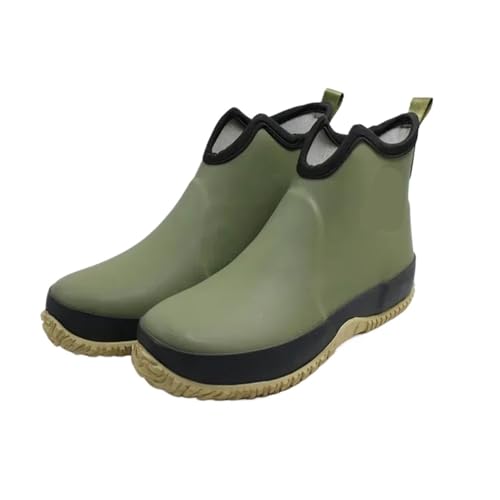 SITBXO Gummischuhe for Herren, lässige Regenstiefel, wasserdichte Arbeitsstiefeletten for, Plateau-Regenstiefel Gummistiefel Herren(Green,40) von SITBXO