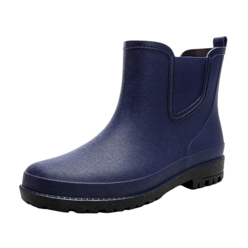 SITBXO Kurze Herren Regenstiefel Wasserdichte Gummischuhe Bequeme Herrenstiefel Arbeitsschuhe Gummistiefel Herren(Blue,43) von SITBXO