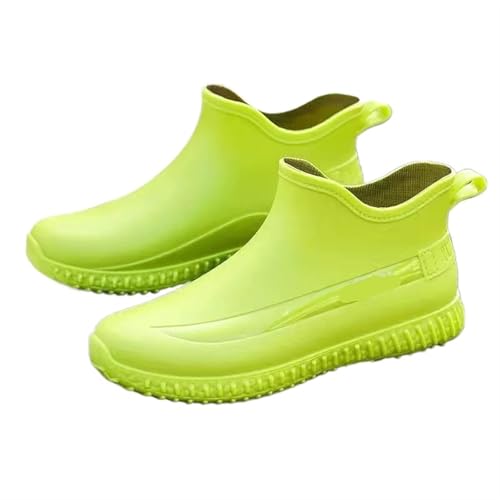 SITBXO Kurzrohr-Regenstiefel for Männer Arbeitsschuhe mit niedrigem Schnitt Küchenschuhe Verschleißfeste wasserdichte Herrenstiefel Gummistiefel Herren(Green,43) von SITBXO