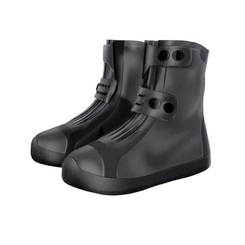 SITBXO Männliche Schuhüberzüge Motorrad Leichte Galoschen Schwarz Biker Herren Regenstiefel Outdoor Gummistiefel Wasserdicht Gummistiefel Herren(Black 21CM,37) von SITBXO