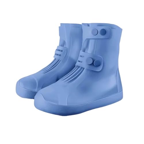 SITBXO Männliche Schuhüberzüge Motorrad Leichte Galoschen Schwarz Biker Herren Regenstiefel Outdoor Gummistiefel Wasserdicht Gummistiefel Herren(Blue 21CM,39) von SITBXO