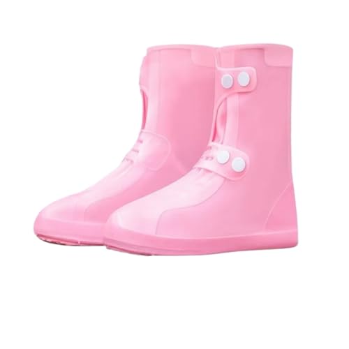 SITBXO Männliche Schuhüberzüge Motorrad Leichte Galoschen Schwarz Biker Herren Regenstiefel Outdoor Gummistiefel Wasserdicht Gummistiefel Herren(Pink 26CM,43) von SITBXO