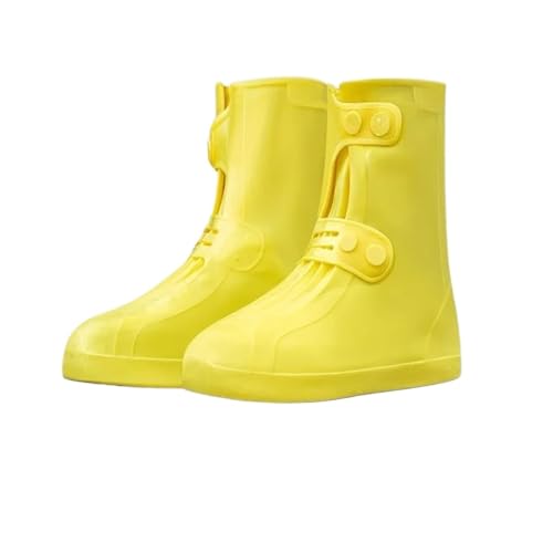 SITBXO Männliche Schuhüberzüge Motorrad Leichte Galoschen Schwarz Biker Herren Regenstiefel Outdoor Gummistiefel Wasserdicht Gummistiefel Herren(Yellow 26CM,34) von SITBXO