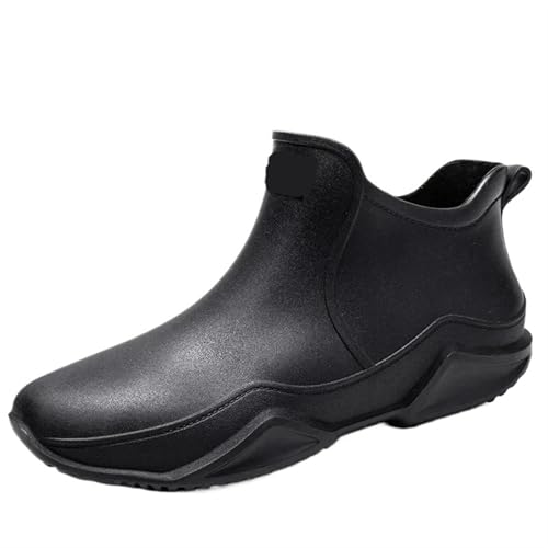SITBXO Paar Regenstiefel Herren Koch Arbeitsschuhe Waschschuh Verschleißfest Warm und Damen Wasserstiefel Gummistiefel Herren(Black,40) von SITBXO