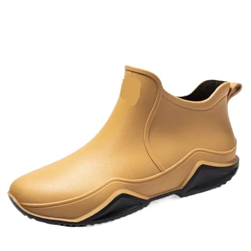 SITBXO Paar Regenstiefel Herren Koch Arbeitsschuhe Waschschuh Verschleißfest Warm und Damen Wasserstiefel Gummistiefel Herren(Khaki,40) von SITBXO