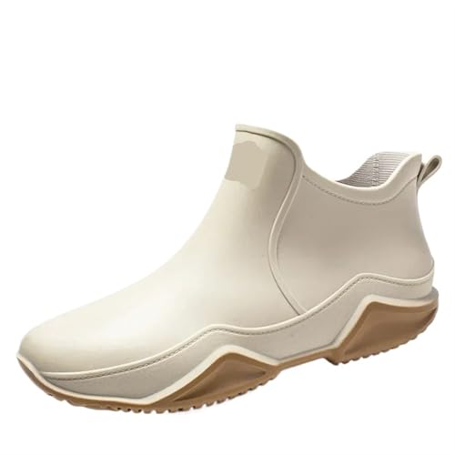 SITBXO Paar Regenstiefel Herren Koch Arbeitsschuhe Waschschuh Verschleißfest Warm und Damen Wasserstiefel Gummistiefel Herren(White,37) von SITBXO
