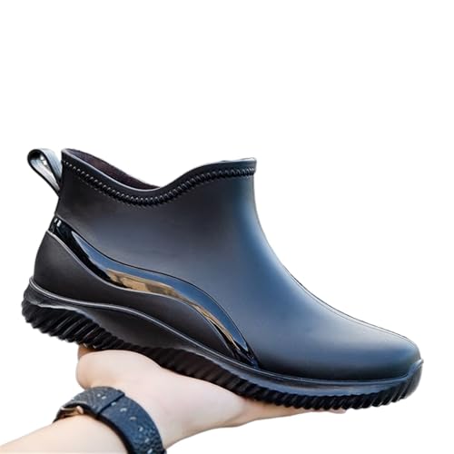 SITBXO Regenstiefel Herren Kurze Gummistiefel Outdoor Gummischuhe Gummistiefel Herren(Black,44) von SITBXO