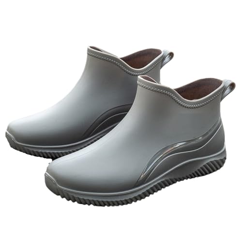 SITBXO Regenstiefel Herren Kurze Gummistiefel Outdoor Gummischuhe Gummistiefel Herren(Gray,43) von SITBXO
