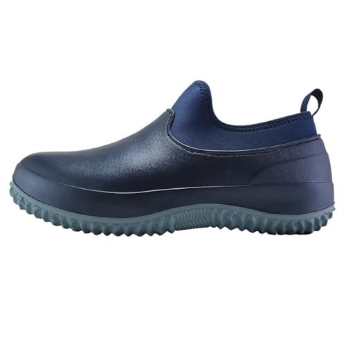 SITBXO Regenstiefel Herren Kurze wasserdichte Gummistiefel Outdoor Bequeme rutschfeste Arbeits-/Kochschuhe Angelstiefel for Regenwetter Gummistiefel Herren(Blue,37) von SITBXO