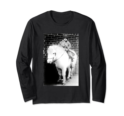 Mädchen auf einem Pony Unbekannter Pony-Fotograf Langarmshirt von SITE BAY CLOTHES