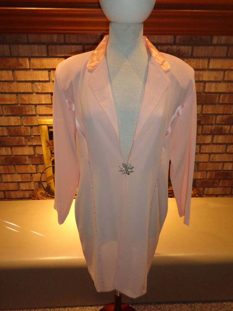 Weihnachtsfeier Vintage 90Er Jahre Pink Strass Kristall Satin Abend Jacke von SITFan