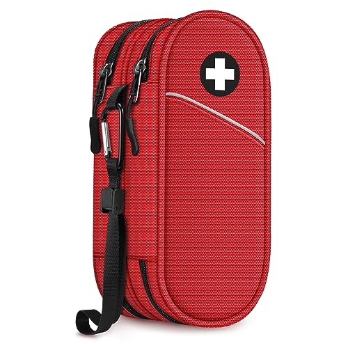 SITHON EpiPen Medical Tragetasche, tragbare Doppelschicht Notfalltasche Isolierte Medikament Tasche Organizer für 2 EpiPens, Asthma-Inhalator, Anti-Histamin, Auvi-Q, Allergy Medicine Essentials von SITHON