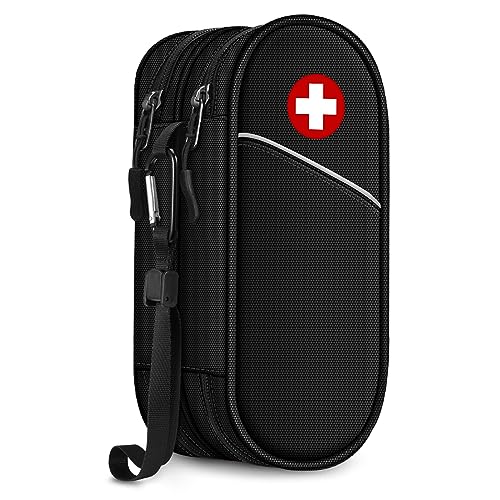 SITHON EpiPen Medical Tragetasche, tragbare Doppelschicht Notfalltasche Isolierte Medikament Tasche Organizer für 2 EpiPens, Asthma-Inhalator, Anti-Histamin, Auvi-Q, Allergy Medicine Essentials von SITHON