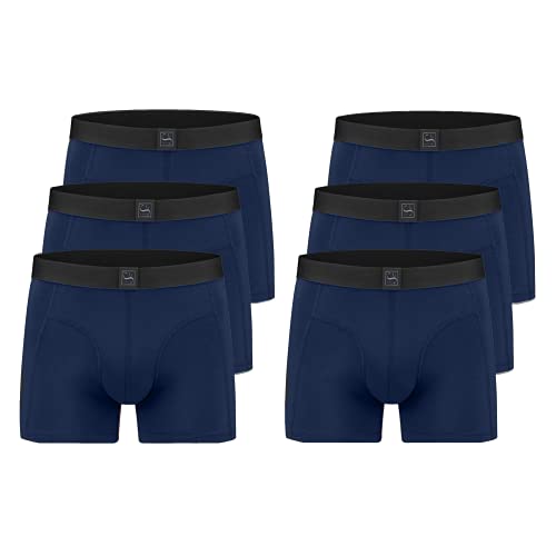 SITZTGUT Boxershort für Herren (6er Pack) Anti Loch Garantie (Größe S-3XL) Bio Polish Baumwolle (Blau, M, m) von SITZTGUT