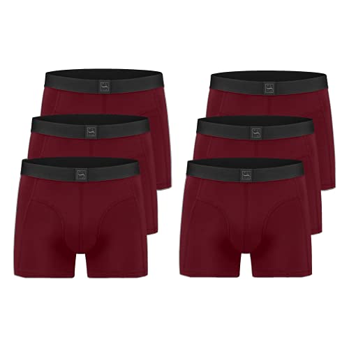 SITZTGUT Boxershort für Herren (6er Pack) Anti Loch Garantie (Größe S-3XL) Bio Polish Baumwolle (Rot, L, l) von SITZTGUT