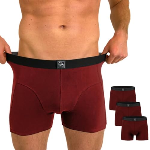 SITZTGUT Boxershorts Herren aus Baumwolle - Trocknergeeignet, Kratzfrei ohne Etikett, Bequeme Passform - Rot, Größe 3XL, 3er Pack von SITZTGUT