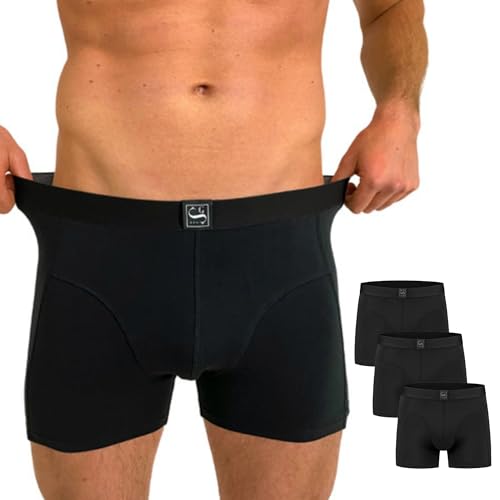 SITZTGUT Boxershorts Herren aus Baumwolle - Trocknergeeignet, Kratzfrei ohne Etikett, Bequeme Passform - Schwarz, Größe 5XL, 3er Pack von SITZTGUT