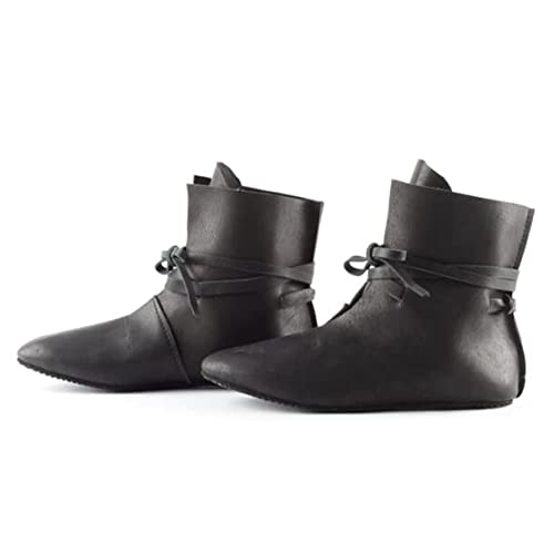 Mittelalterliche Cosplay Stiefel - 1 Paar mittelalterliche Schuhe Retro PU Leder Stiefel - Steampunk PU Leder Ritter Stiefel,Weiß,41 von SIULAS