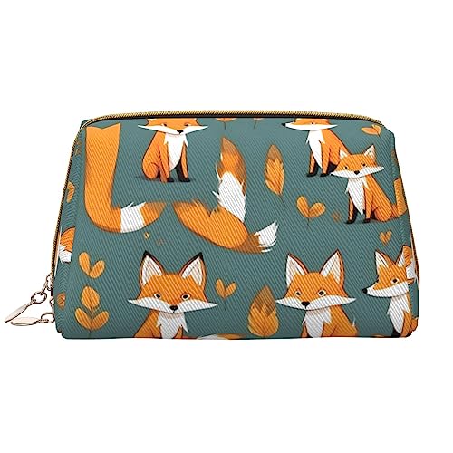 SIULAS Gelber Fuchs Reise-Make-up-Tasche, Kultur- und Kosmetiktasche, Reißverschluss-Tasche, Kosmetik-Organizer, niedliche Make-up-Pinsel-Aufbewahrungstasche (groß), Yellow Fox, Einheitsgröße von SIULAS