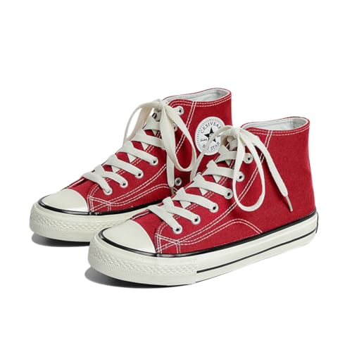 SIUSUMFO Erwachsene Segeltuchschuhe Damen Sneaker Laufschuhe Turnschuhe High-top rutschfeste Sportschuhe Freizeitschuhe EU 38 Dunkelrot SIUSUMFO Erwachsene Segeltuchschuhe Damen Sneaker Laufschuhe Turnschuhe High-top rutschfeste Sportschuhe Freizeitschuhe EU 38 Dunkelrot von SIUSUMFO