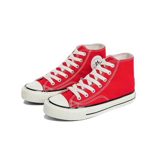 SIUSUMFO Erwachsene Segeltuchschuhe Damen Sneaker Laufschuhe Turnschuhe High-top rutschfeste Sportschuhe Freizeitschuhe EU 38.5 Rot von SIUSUMFO