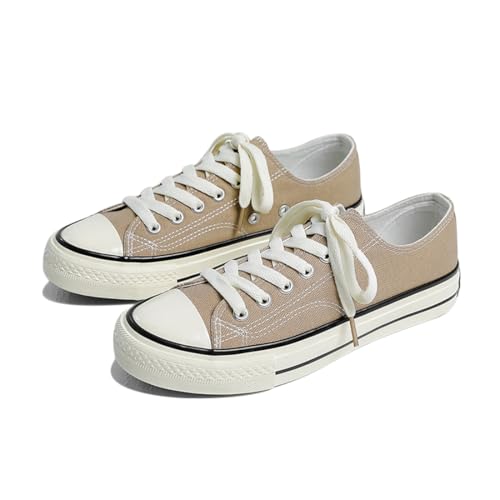 SIUSUMFO Erwachsene Segeltuchschuhe Damen Sneaker Laufschuhe Turnschuhe Low-Top rutschfeste Sportschuhe Freizeitschuhe EU 38 Grau von SIUSUMFO